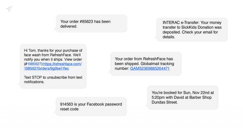 Types of Transactional Text Messages